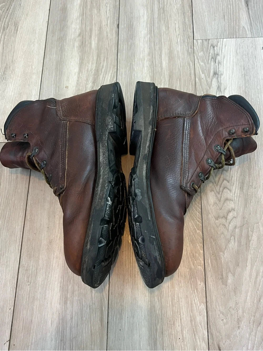 Vintage Red Wing Work Boots Comfort Force Brown Lace Up Leather Mens 11.5
